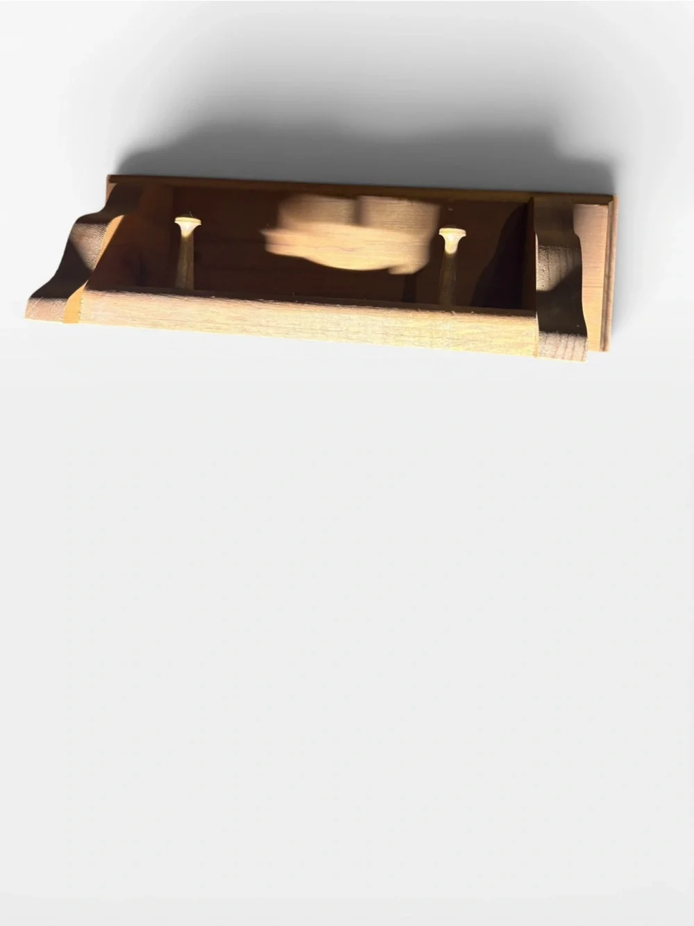 Vintage wood cut out pig two hook shelf small